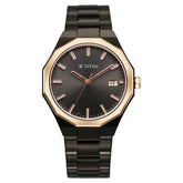 Titan Regalia Men's Analog Watch Grey Dial With Black Stainless Steel Band , 90212KM02